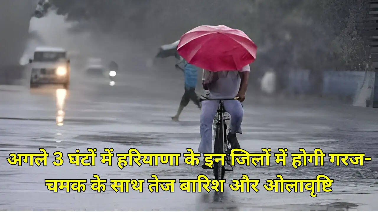 अगले 3 घंटों में हरियाणा के इन जिलों में होगी गरज-चमक के साथ तेज बारिश और ओलावृष्टि