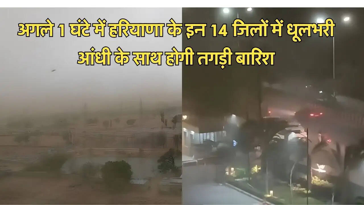 अगले 1 घंटे में हरियाणा के इन 14 जिलों में धूलभरी आंधी के साथ होगी तगड़ी बारिश